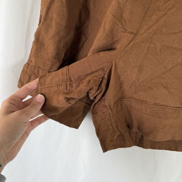 Banana Republic Linen Blend Shorts Women's Medium Brown High Rise Lightweight - Picture 4 of 9
